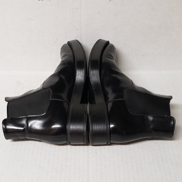 PRADA - Chelsea Black Leather Ankle Boots - Picture 5 of 7